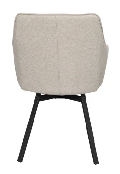 ALISON Karmstol beige tyg/svarta metallben snurr