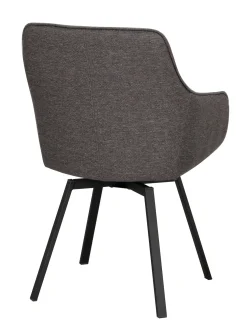 ALISON Karmstol grå microfiber/svarta metben snurr