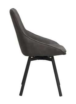 ALISON stol grå microfiber/svarta metallben snurr