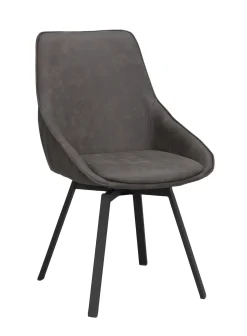 ALISON stol grå microfiber/svarta metallben snurr