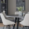 ALISON Stol med snurr Asgaard tyg beige svart metallunderrede