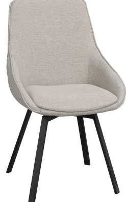 ALISON Stol med snurr Asgaard tyg beige svart metallunderrede