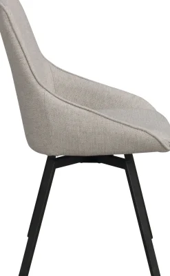 ALISON Stol med snurr Asgaard tyg beige svart metallunderrede