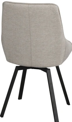 ALISON Stol med snurr Asgaard tyg beige svart metallunderrede
