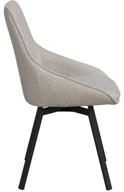 ALISON Stol med snurr Asgaard tyg beige svart metallunderrede