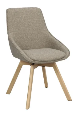 ALISON stol mörkbeige tyg/ekben snurr