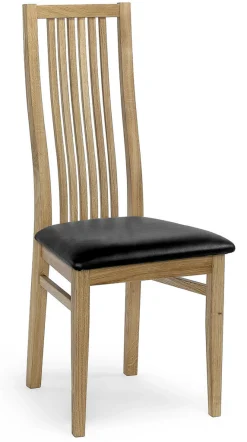 ALLEGRO stol oljad ek sits klädd läder Madras svart