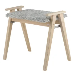 ALME Pall Vitoljad ek / Fårskinnslook ljusgrå