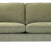 AURA 2-sits soffa, komfort C3 kallskum/polyeter, tyg Milan 03 grön, vitpig. ben L 14 cm
