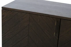 BALVENIE Sideboard 3-dörr, brunbets, fiskbensmönster, mässingshandtag