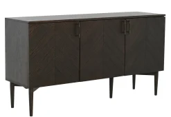 BALVENIE Sideboard 3-dörr, brunbets, fiskbensmönster, mässingshandtag