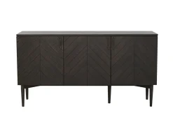 BALVENIE Sideboard 3-dörr, brunbets, fiskbensmönster, mässingshandtag