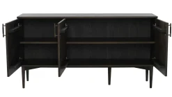 BALVENIE Sideboard 3-dörr, brunbets, fiskbensmönster, mässingshandtag