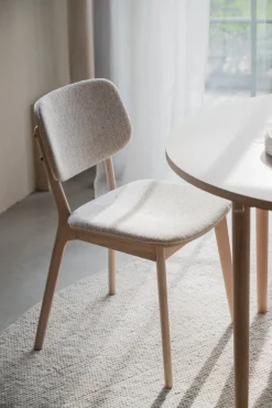 BARRETT Stol vitpigmenterad ek/ljusbeige tyg