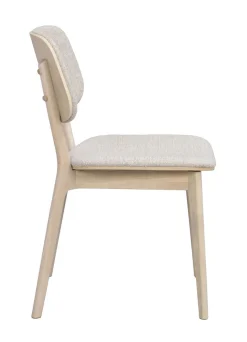 BARRETT Stol vitpigmenterad ek/ljusbeige tyg