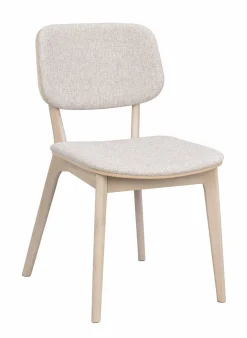 BARRETT Stol vitpigmenterad ek/ljusbeige tyg