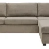 BARRY Hörnsoffa m öppet avslut höger, breda dynor, arm B, tyg Brego 07 light grey