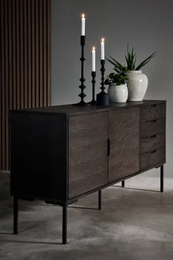 BELGROVE Sideboard mörkbrun, oljad/borstad ek faner/massiv