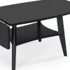 BIRDIE klaffbord 70x60 cm (120x60 cm) svartbetsad ek