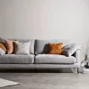 BOOM 3-sits tyg Diego 6010 silver, svarta metall ben