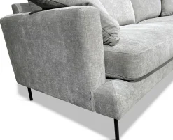 BOOM 3-sits tyg Diego 6010 silver, svarta metall ben