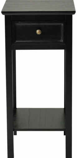 BRISCOE Sängbord 1 lådig Antik Svart h75, monterad., lackad furu/mdf