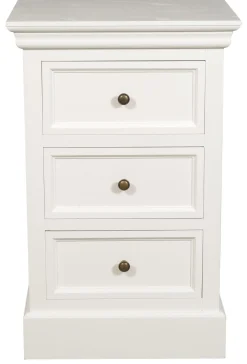 BRISCOE Sängbord 3 lådig Antikvit h70, monterad., lackad furu/mdf