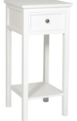 BRISCOE Sängbord 1 lådig Antikvit h75, monterad., lackad furu/mdf