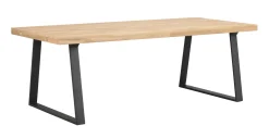 BROOKLYN matbord 220x95 ek/U-ben svart met