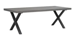 BROOKLYN matbord 220x95 m.brun ek/X-ben svart met