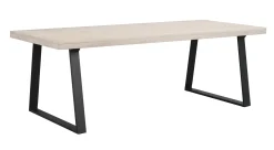 BROOKLYN matbord 220x95 vitpigm ek/U-ben svart met