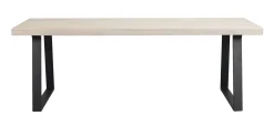 BROOKLYN matbord 220x95 vitpigm ek/U-ben svart met