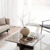 BROOKSVILLE soffbord kvadrat 90x90 brun marmor/brun ek