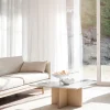 BROOKSVILLE soffbord kvadrat 90x90 vit marmor/vitpigment ek