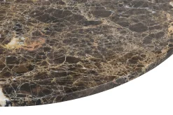 BROOKSVILLE soffbord runt Ø90 brun marmor/vitpigment ek