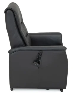 CAESAR PLUS Reclinerfåtölj 2 motor LiftUp Large läder Soleda/skai 441 svart m elman. nacke