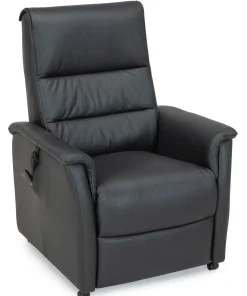 CAESAR PLUS Reclinerfåtölj 2 motor LiftUp Large läder Soleda/skai 441 svart m elman. nacke