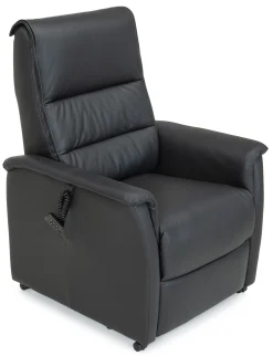 CAESAR PLUS Reclinerfåtölj 2 motor LiftUp Large läder Soleda/skai 441 svart m värme & elman.nacke