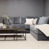 CARISSA Hörnsoffa med öppet avslut höger tyg Perfect Harmony 90 charcoal