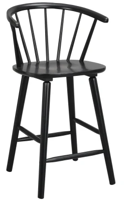 CARMEN Barstol gummiträ svart B55 D55 H96 SH64,5cm