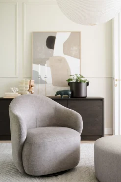 CHAPELTOWN Fåtölj beige tyg snurr
