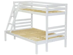CHARLOTTE Familjesäng 80/140/200 furu vitlack inkl ribbotten