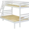 CHARLOTTE Familjesäng 80/120/200 furu vitlack inkl ribbotten