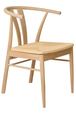 CHIVAS Matstol i vitpigm /oljad ek, natur flätad sits, sitthöjd:45/sittdjup:42/sittbredd 45 cm