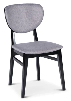 CIELO COMFORT Stol massiv svartbetsad ask/grått tyg