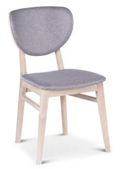 CIELO COMFORT Stol massiv vitoljad ek/grått tyg
