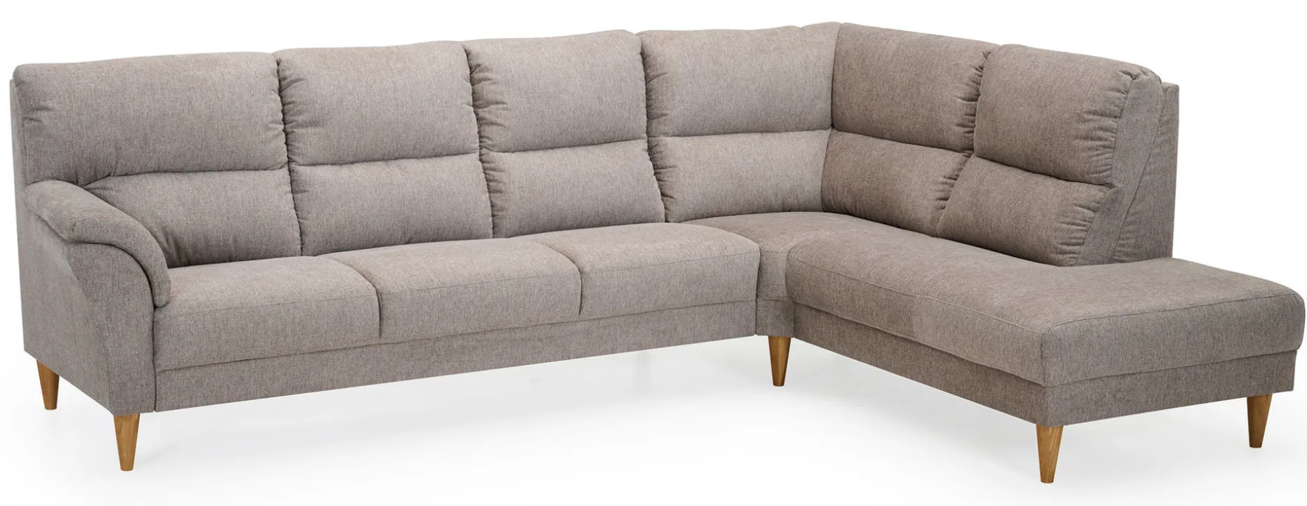CLEVELAND hörnsoffa m öppet avsl hö tyg Brego 3591 light brown, oljade ekben