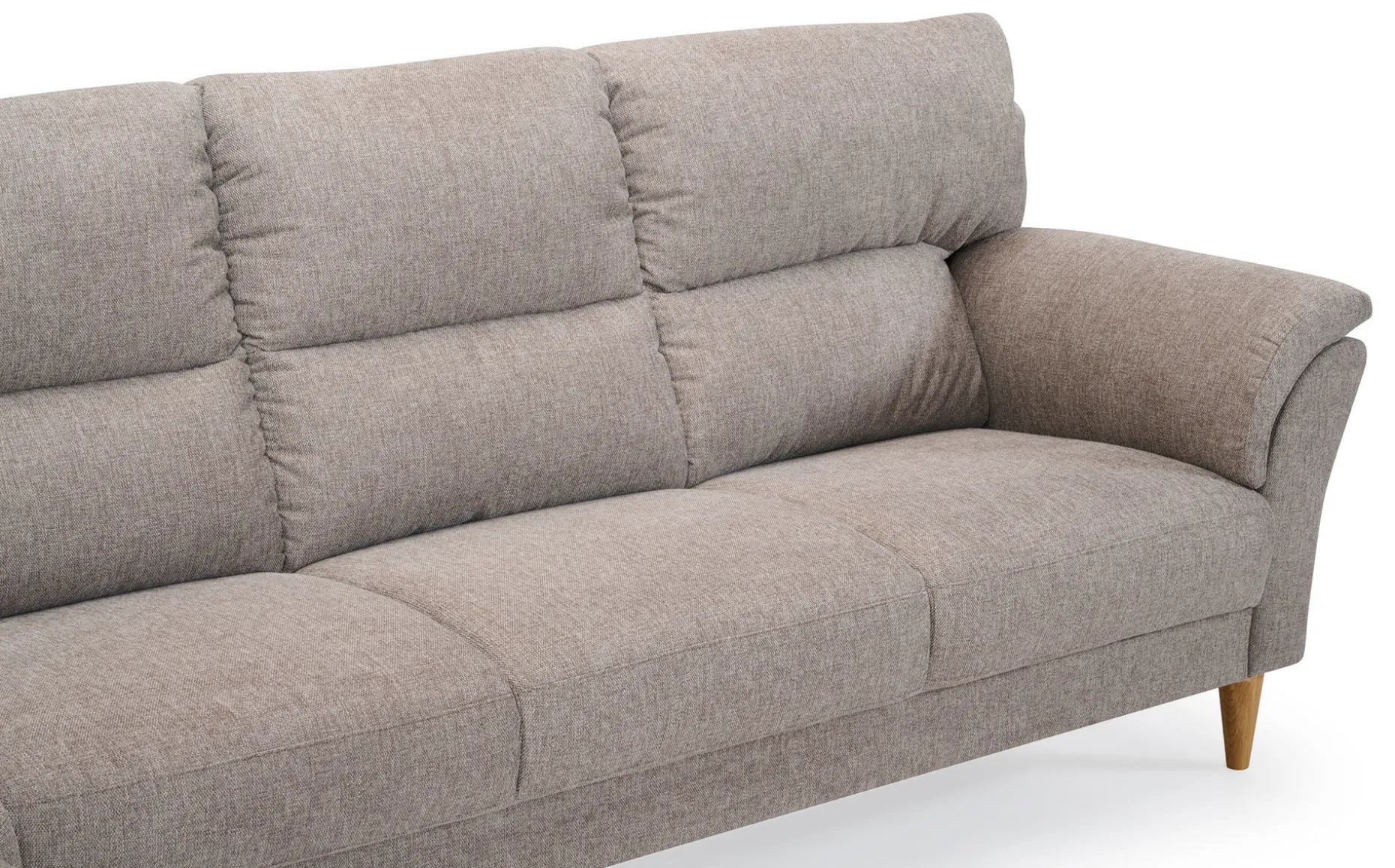 CLEVELAND hörnsoffa m öppet avsl vä tyg Brego 3591 light brown, oljade ekben