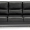 CLEVELAND 3-sits soffa läder Soleda/skai svart, ekben