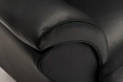 CLEVELAND 3-sits soffa läder Soleda/skai svart, ekben